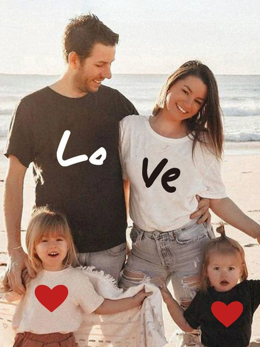 Fried Street Parent - Child Clothes Baby Family Three Or Four Summer Clothes 2025 New Arrival Western Style Mother - Daughter Matching Outfit Mother - Child Suit Short Sleeve T-shirt - PratSN