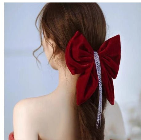 Girl Red Hair Pin Flower Hair Clips Earrings Set Headdress - PratSN