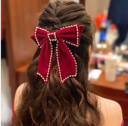 Girl Red Hair Pin Flower Hair Clips Earrings Set Headdress - PratSN