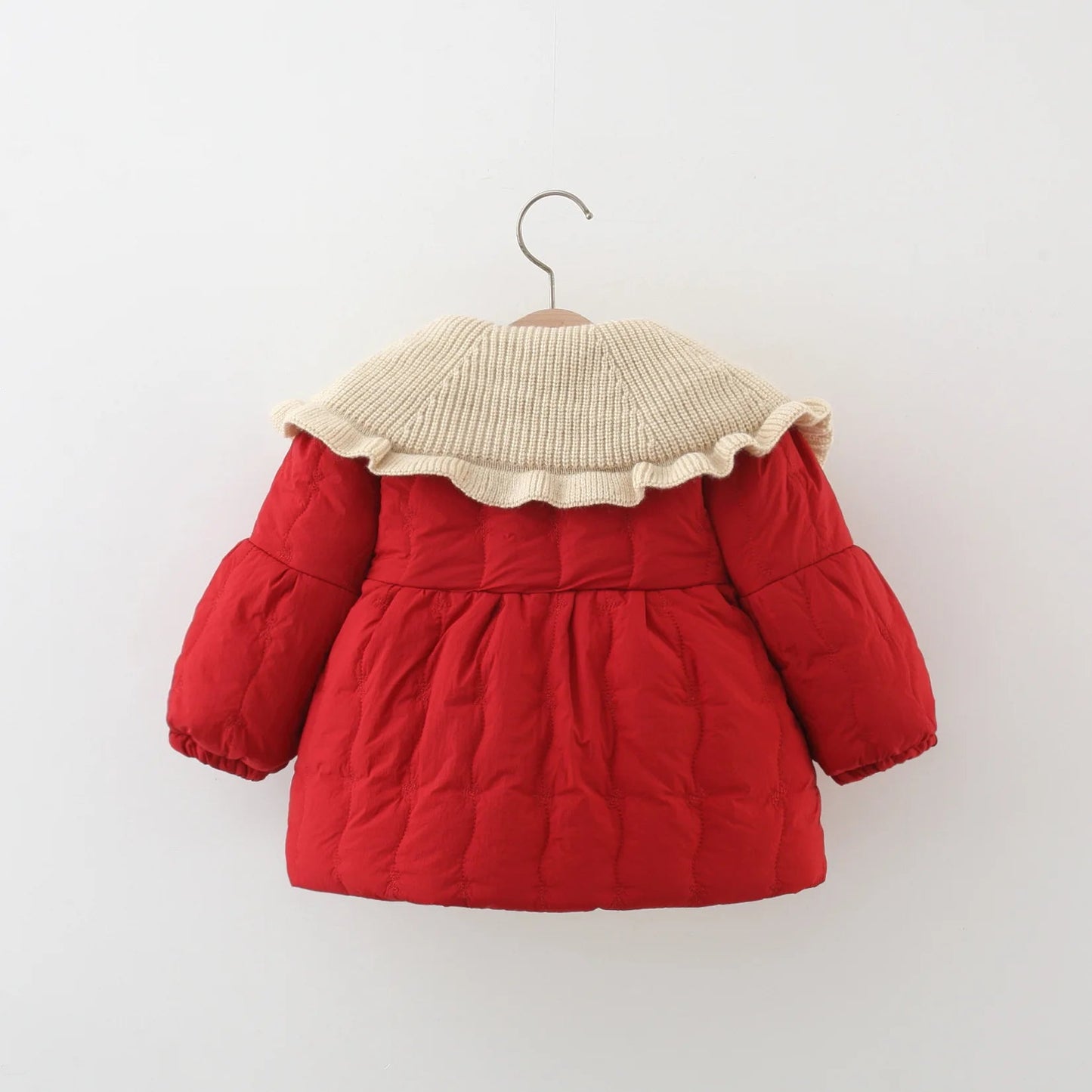 Girl's Coat Winter Solid Color Warm Baby Girl's Outerwear Cute Flower Baby Jackets Baby Winter Clothes - PratSN