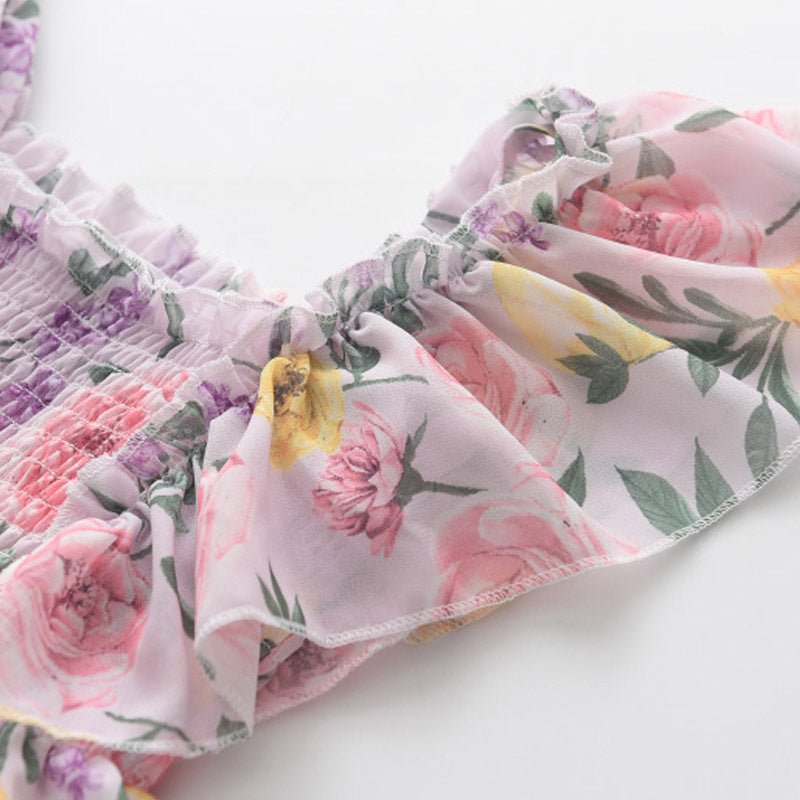 Girls Fly Sleeve Floral Dress Summer - PratSN