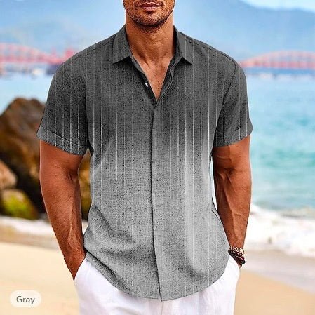 Gradient 3d Printed Short - sleeved Shirt Summer - PratSN