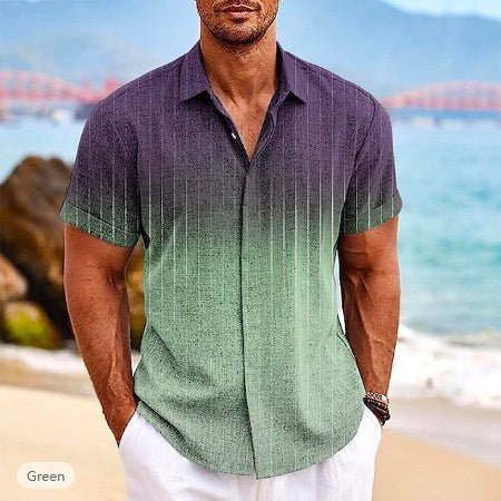 Gradient 3d Printed Short - sleeved Shirt Summer - PratSN