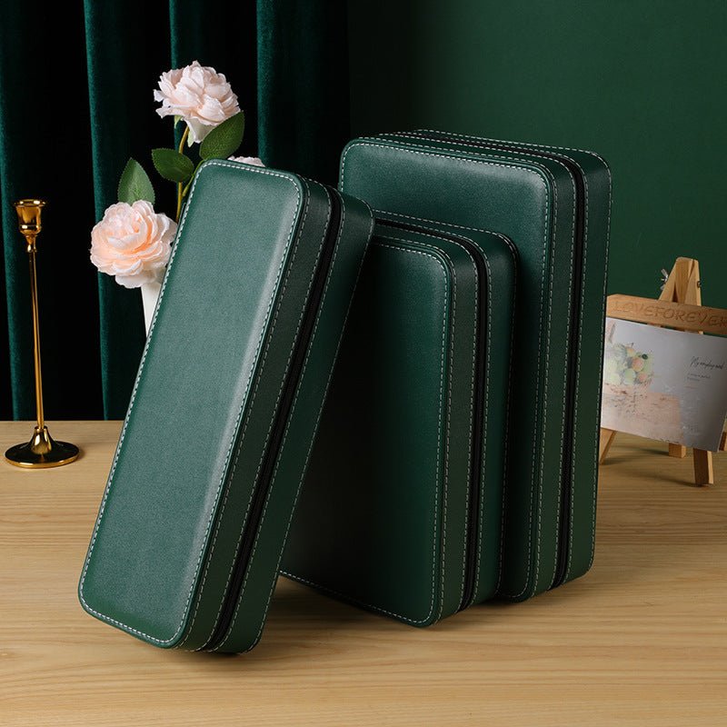 Green Zipper Watch Organizer Portable - PratSN
