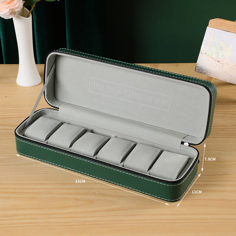 Green Zipper Watch Organizer Portable - PratSN