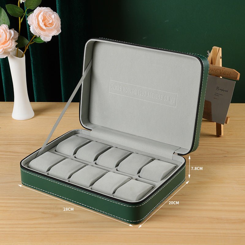 Green Zipper Watch Organizer Portable - PratSN