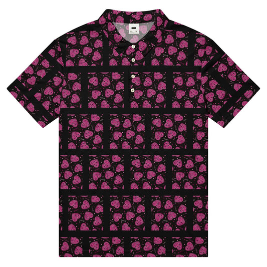 Heart Pattern Men’s Slim Fit Polo Shirt - Modern Style - PratSN