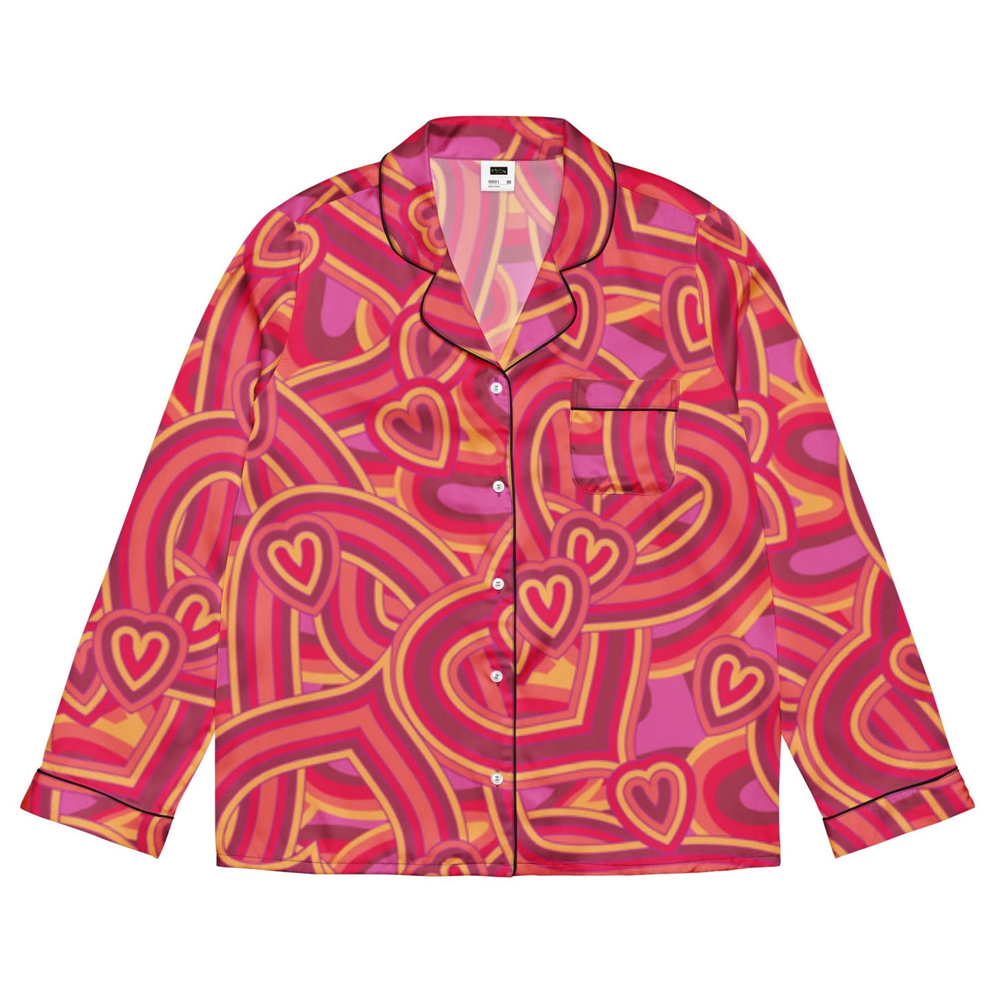 Heart pattern Women’s long sleeve pajama top - PratSN