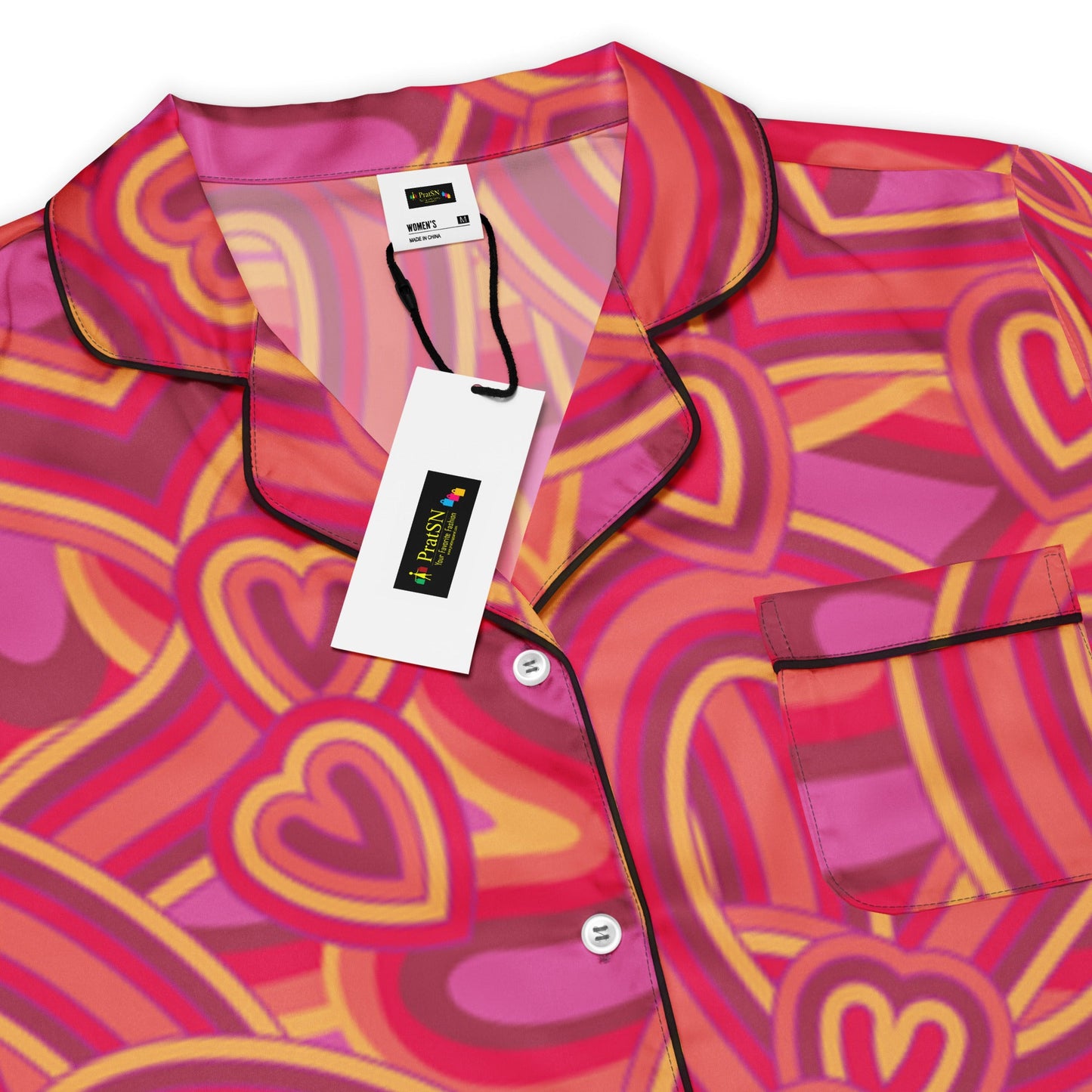 Heart pattern Women’s long sleeve pajama top - PratSN