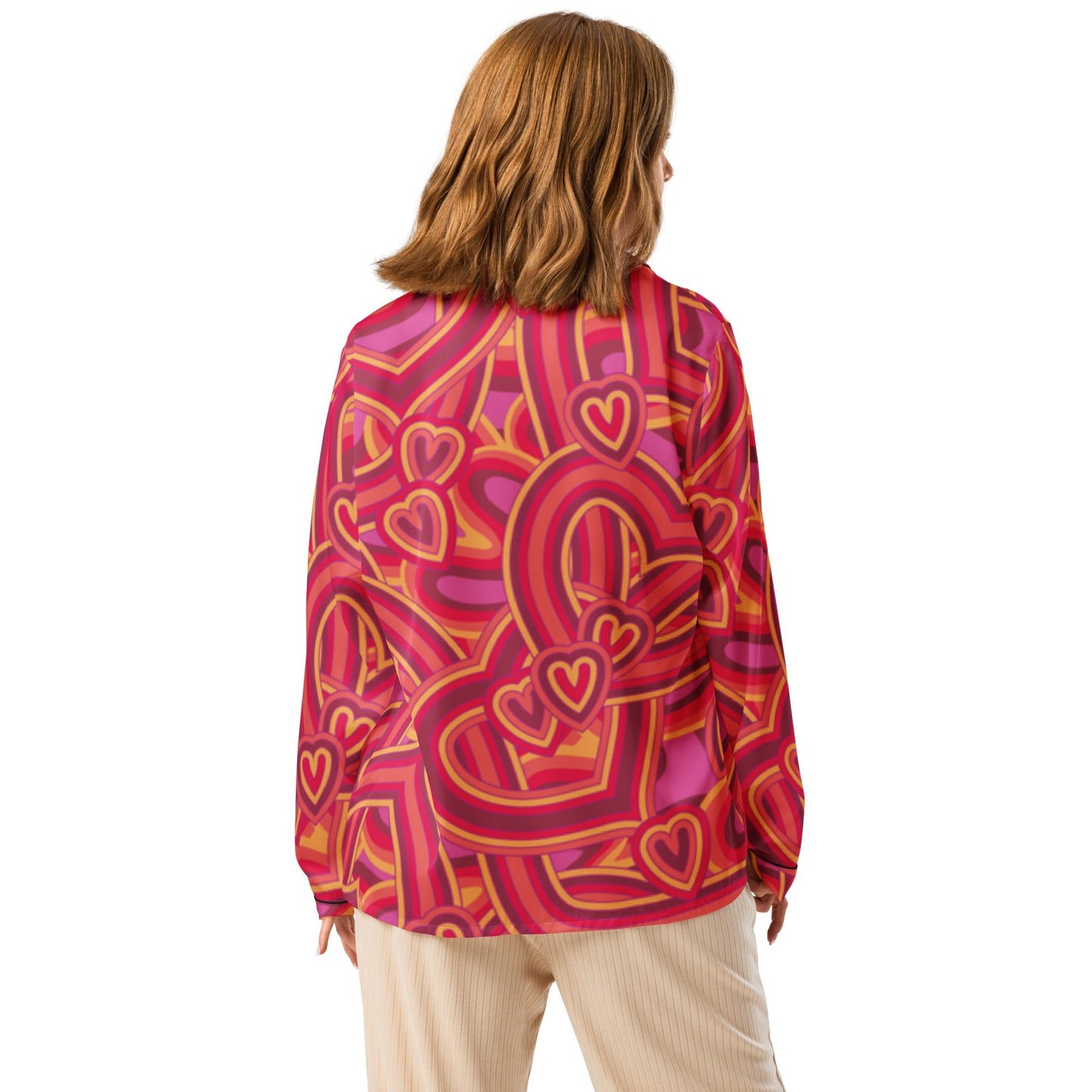 Heart pattern Women’s long sleeve pajama top - PratSN