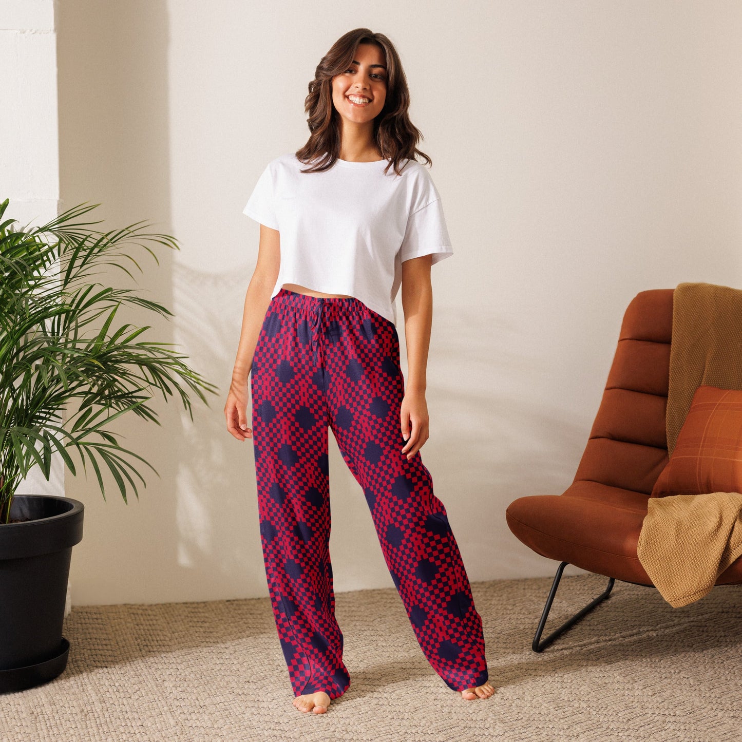 Heart print on tolopea color - Women’s pajama pants - PratSN