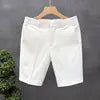High End Business Shorts Men's Solid Color Slim Fit Straight Leg Capris Summer Slim Casual Pants - PratSN