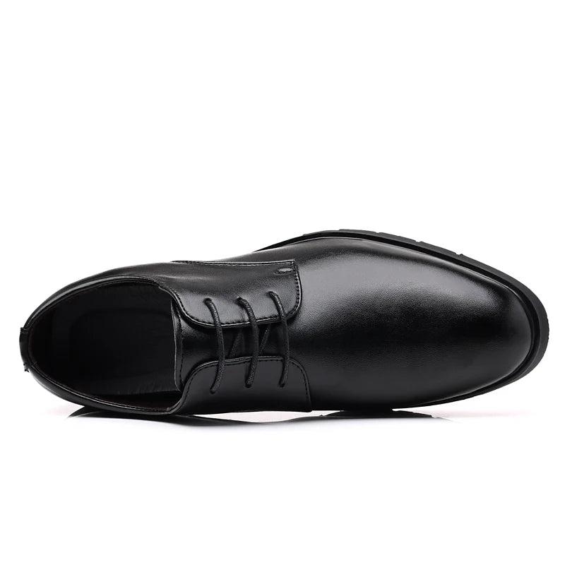 High Quality Formal Leather Men Dress Shoes Breathable Mens Casual Shoes Italian Luxury Brand Lace - Up Non - slip Men Driving Shoes - PratSN