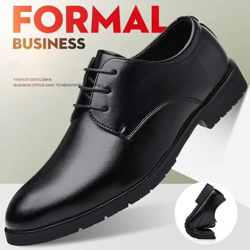 High Quality Formal Leather Men Dress Shoes Breathable Mens Casual Shoes Italian Luxury Brand Lace - Up Non - slip Men Driving Shoes - PratSN