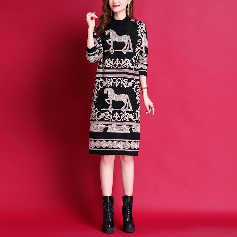 High Quality Oversized Fat Hiding Women's Knitted Dress - PratSN