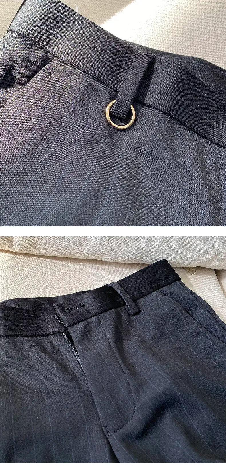 High Quality Striped Suit Pants 2025 Men Elegant Slim Fit Tight Trousers Men Office Party Business Casual Slim Fit Dress Pants - PratSN