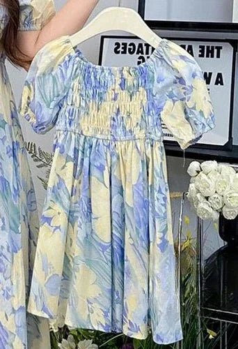 Holiday Look Family MatchingSon Floral Shirts Sister Brother Twins Clothing Clothes Vacation Mom Daughter Girls Smock Dress Dad - PratSN