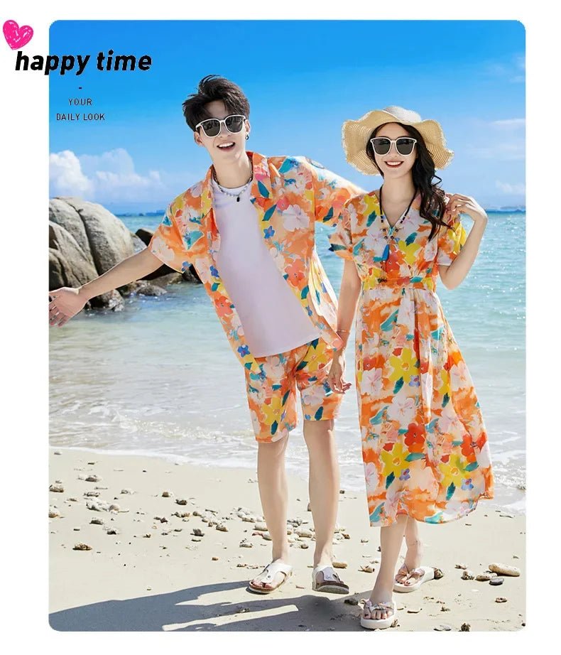 Holiday Parents Children Mom Daughter Dress Dad Son Shirts SetsBeach Clothes Vacation Family Brother Sister Matching Clothing - PratSN