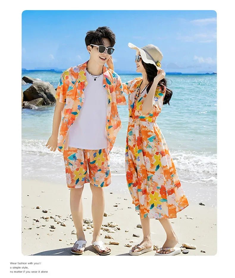 Holiday Parents Children Mom Daughter Dress Dad Son Shirts SetsBeach Clothes Vacation Family Brother Sister Matching Clothing - PratSN
