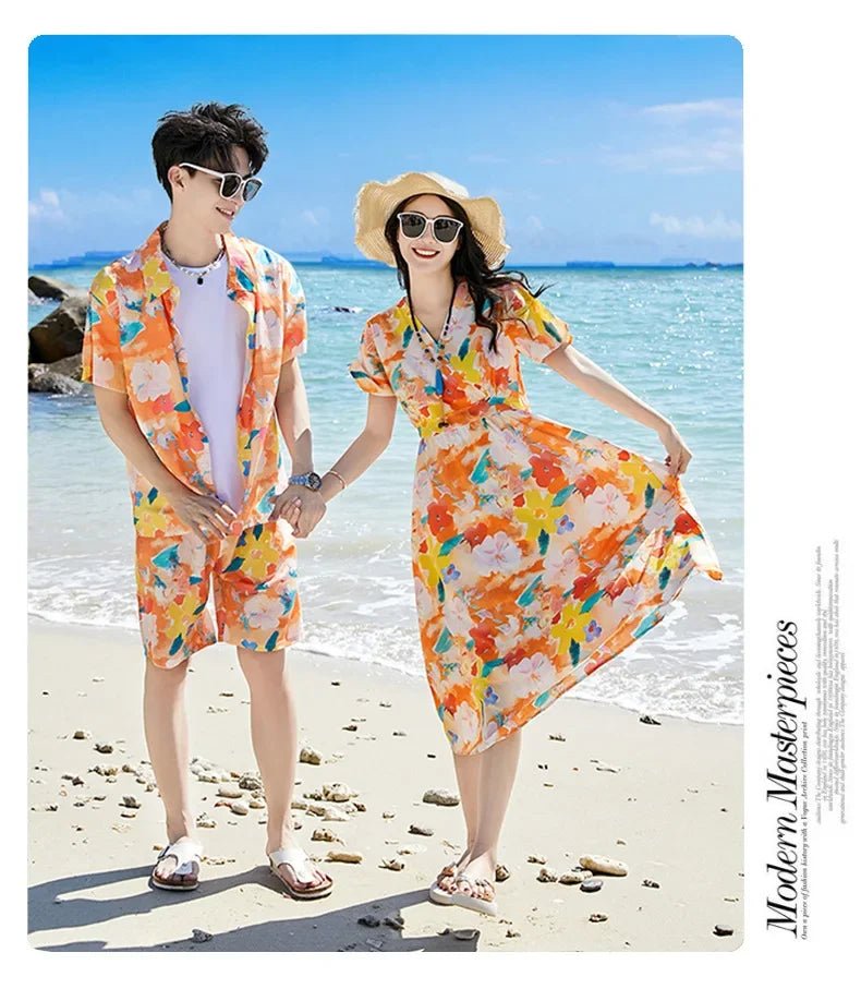 Holiday Parents Children Mom Daughter Dress Dad Son Shirts SetsBeach Clothes Vacation Family Brother Sister Matching Clothing - PratSN