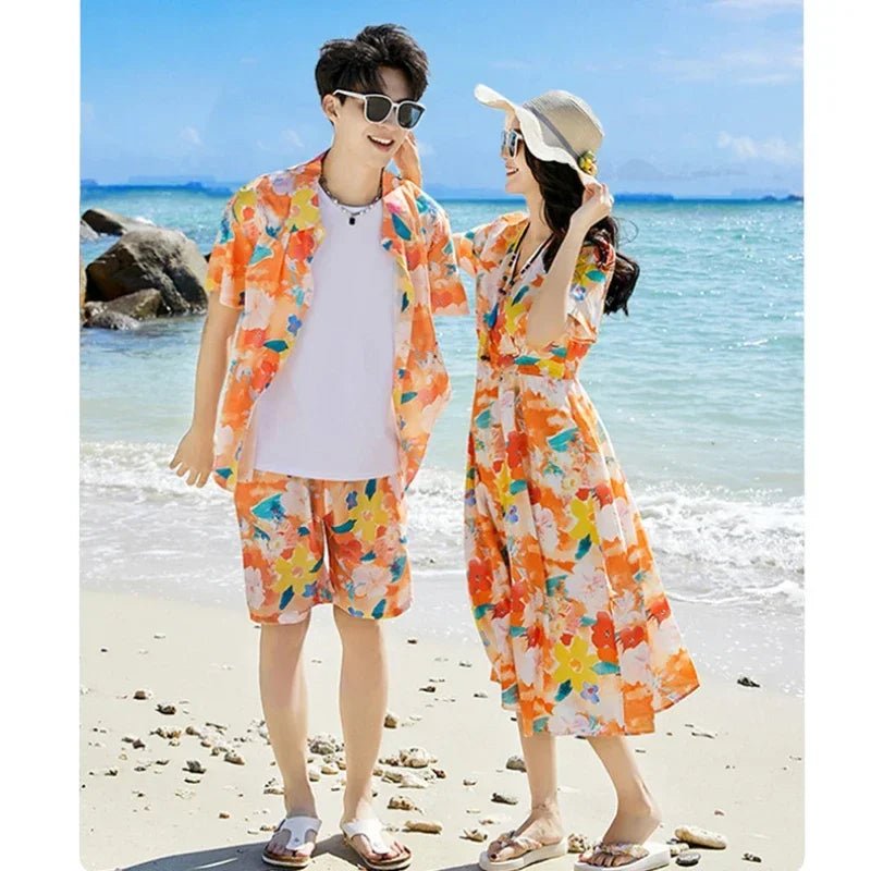 Holiday Parents Children Mom Daughter Dress Dad Son Shirts SetsBeach Clothes Vacation Family Brother Sister Matching Clothing - PratSN