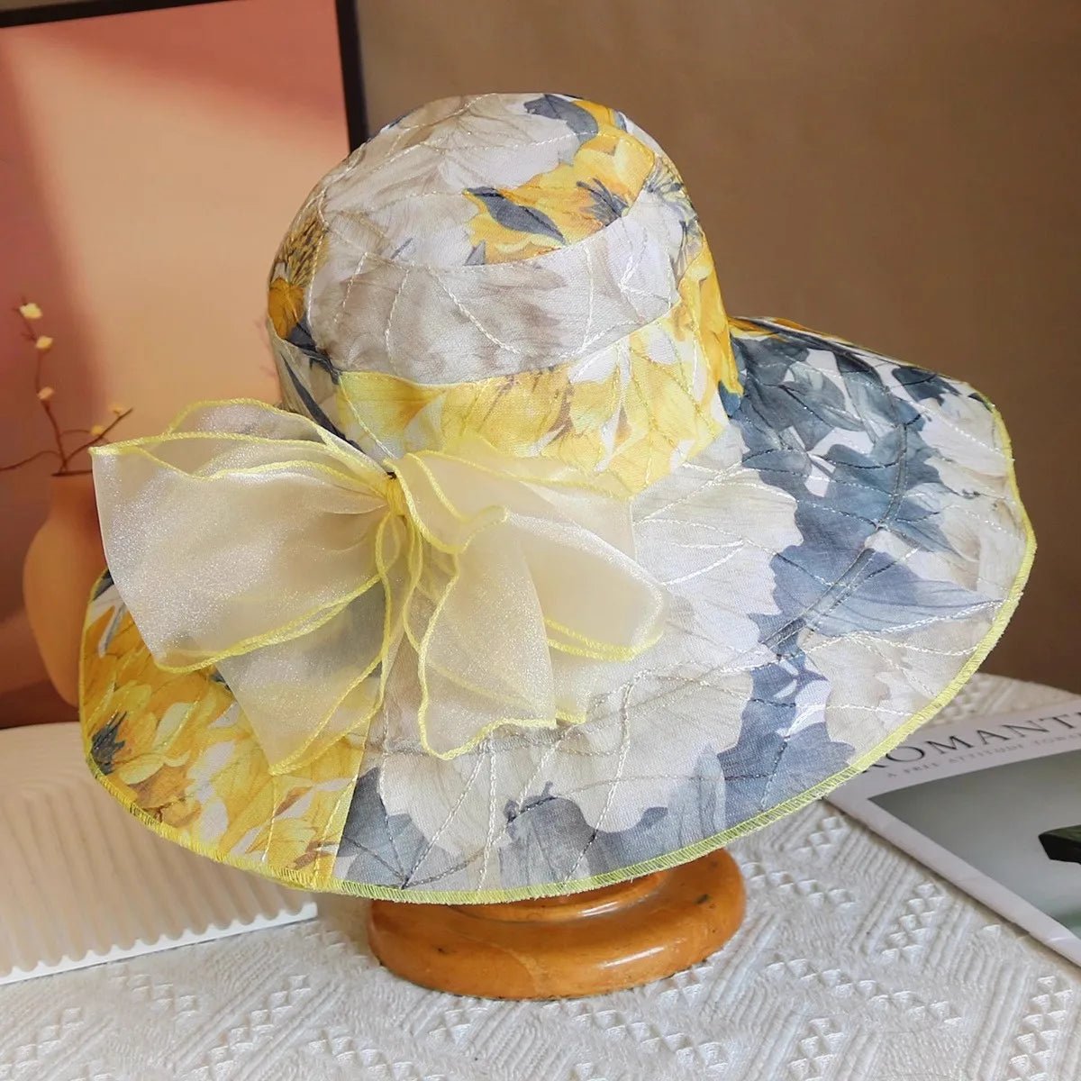 Hot Sale Fashion Flower Printing Cap Beach Hat Women Summer Hat Big Brim Sunshade Hat Outdoors Sun Hat Female Panama Bucket Hat - PratSN