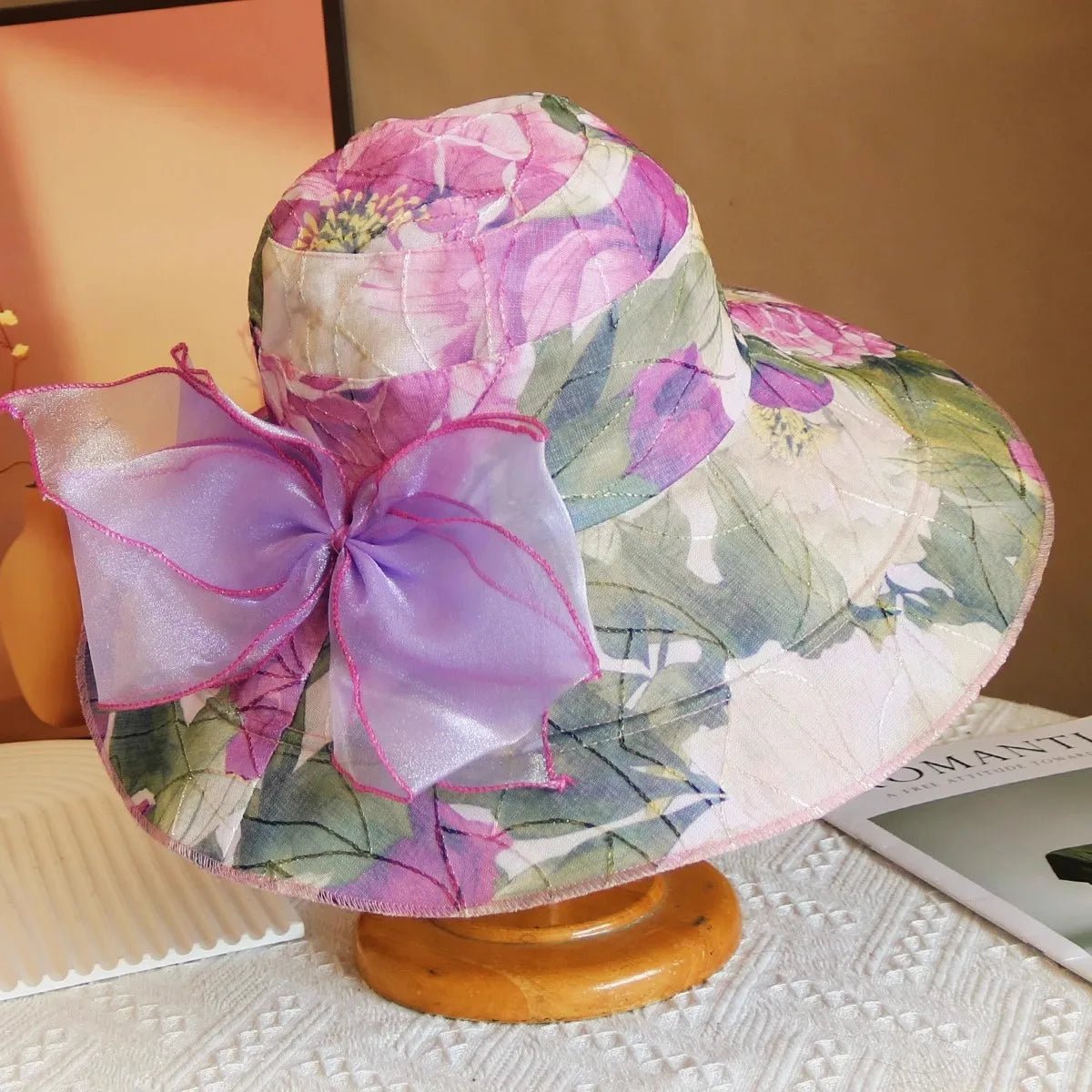 Hot Sale Fashion Flower Printing Cap Beach Hat Women Summer Hat Big Brim Sunshade Hat Outdoors Sun Hat Female Panama Bucket Hat - PratSN