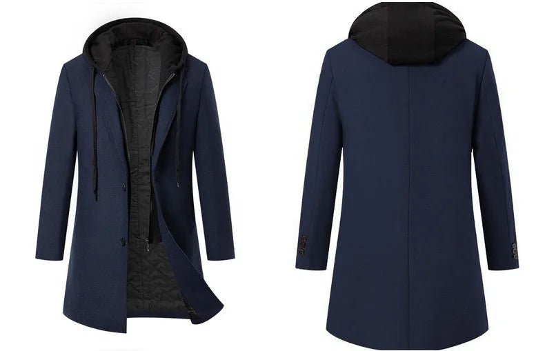 Hot Sales 2024 Minthson Winter Thick Hooded Two - piece Medium Length Woolen Coat With Cotton Patchwork Coat - PratSN