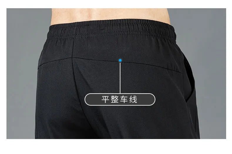 Ice Silk Men's Pants 2025 Summer New Black Gray Thin Business Casual Pants Outdoor Elastic Breathable Straight Leg Sweatpants - PratSN