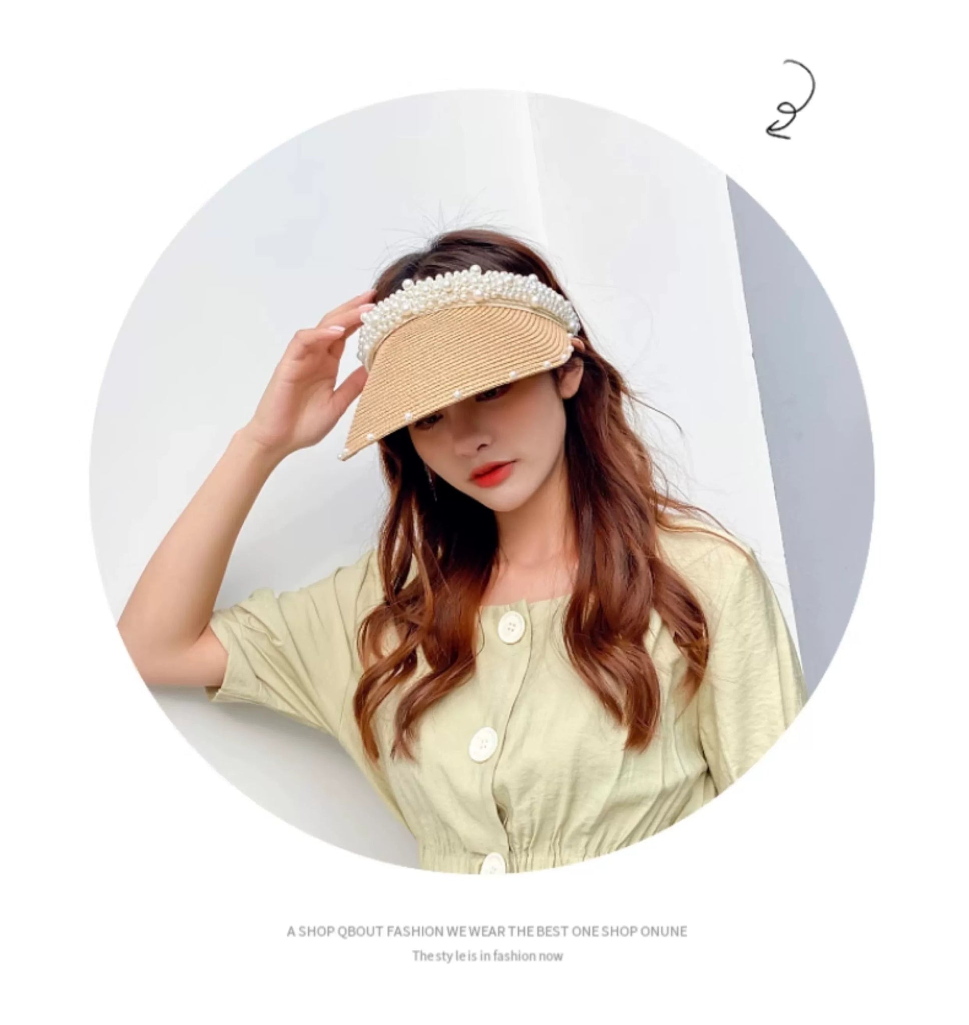 Internet Celebrity Women's Summer Pearl Beach Hollow Sunbonnet - PratSN