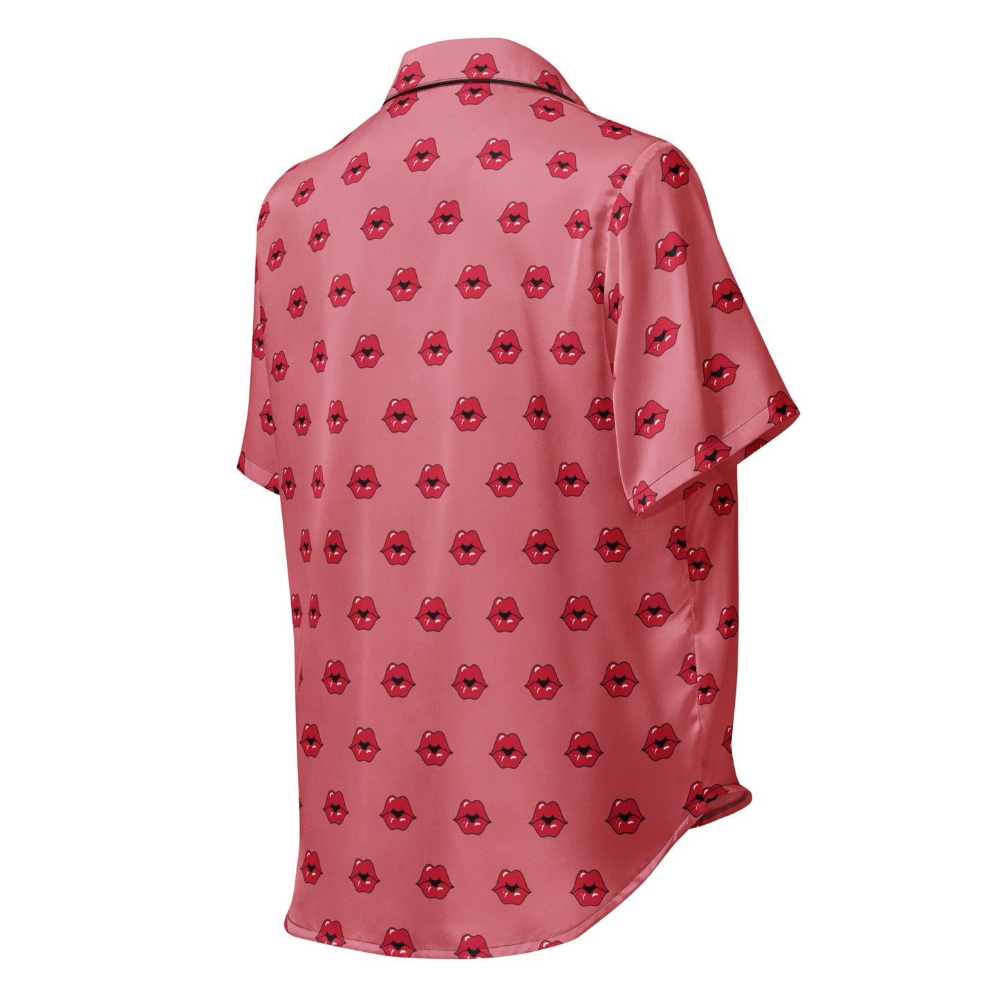 Kiss Pattern All - over print women’s short sleeve pajama top - PratSN