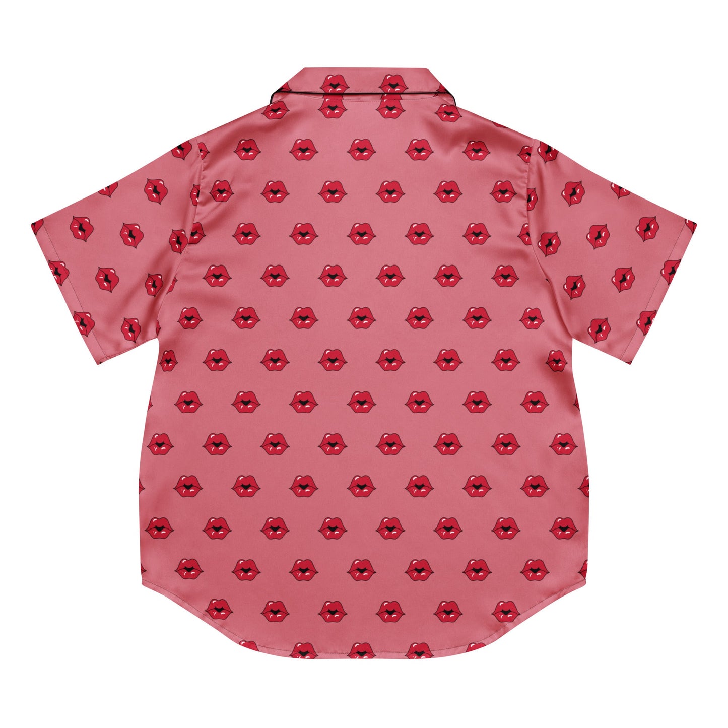 Kiss Pattern All - over print women’s short sleeve pajama top - PratSN