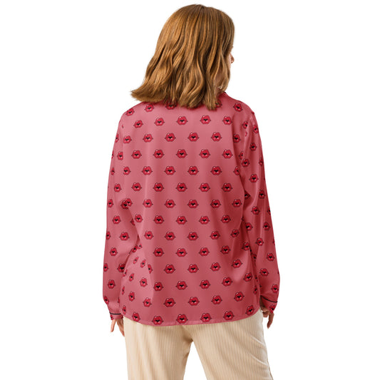 Kiss pattern Women’s long sleeve pajama top - PratSN