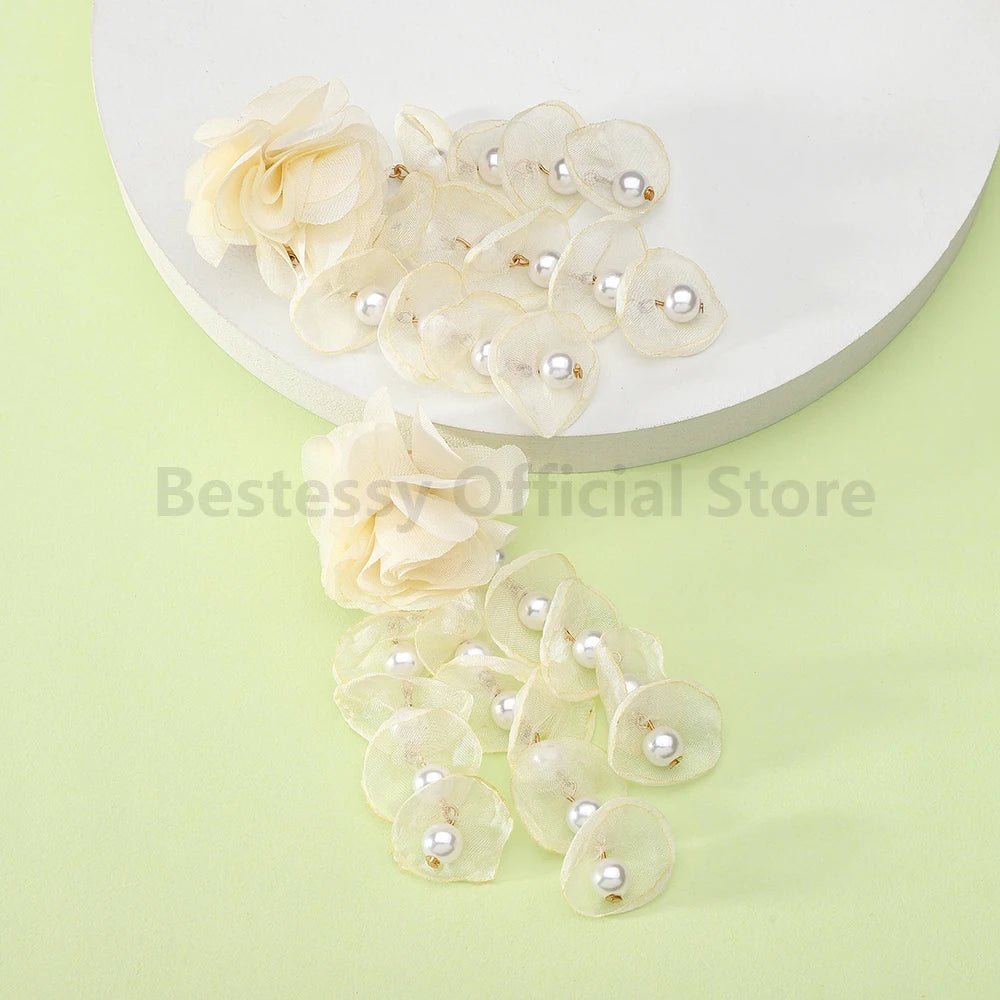 Korean Fashion Imitation Pearl Tassel Drop Earrings For Women Original Design Luxury Elegant Flower Pendant Girl Wedding Jewelry - PratSN