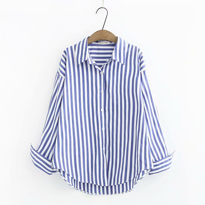 Ladies Loose Striped Long Sleeved Bottoming Shirt - PratSN