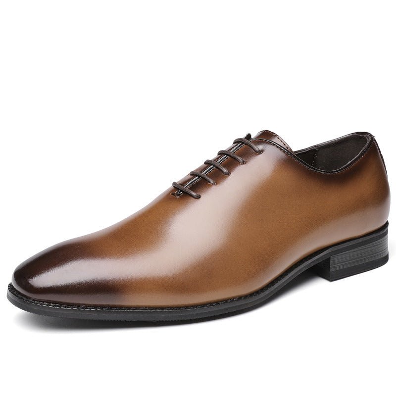 Leather Hand - polished Business Shoes Men's Formal Wear Lace - up Shoes For Young Gentlemen - PratSN