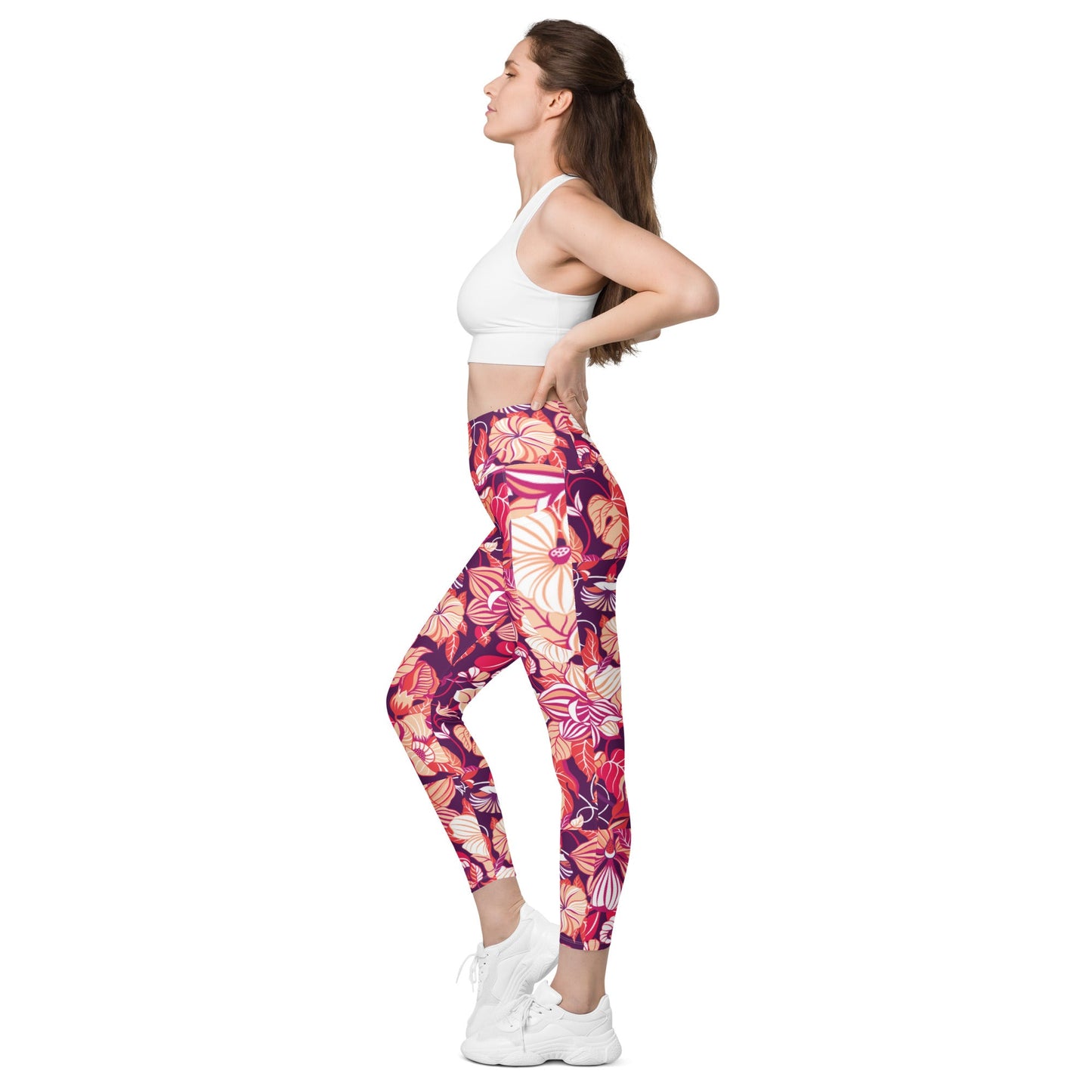 Leggings with pockets Trendy Activewear floral pants - PratSN