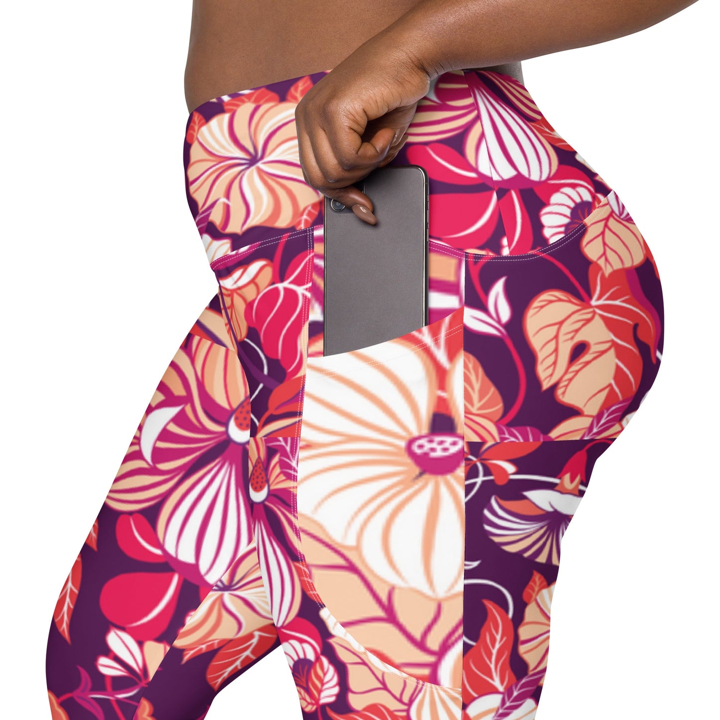 Leggings with pockets Trendy Activewear floral pants - PratSN