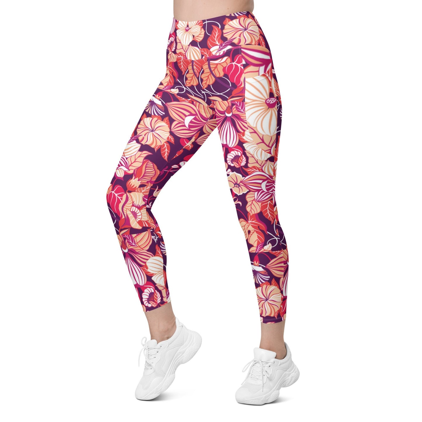 Leggings with pockets Trendy Activewear floral pants - PratSN