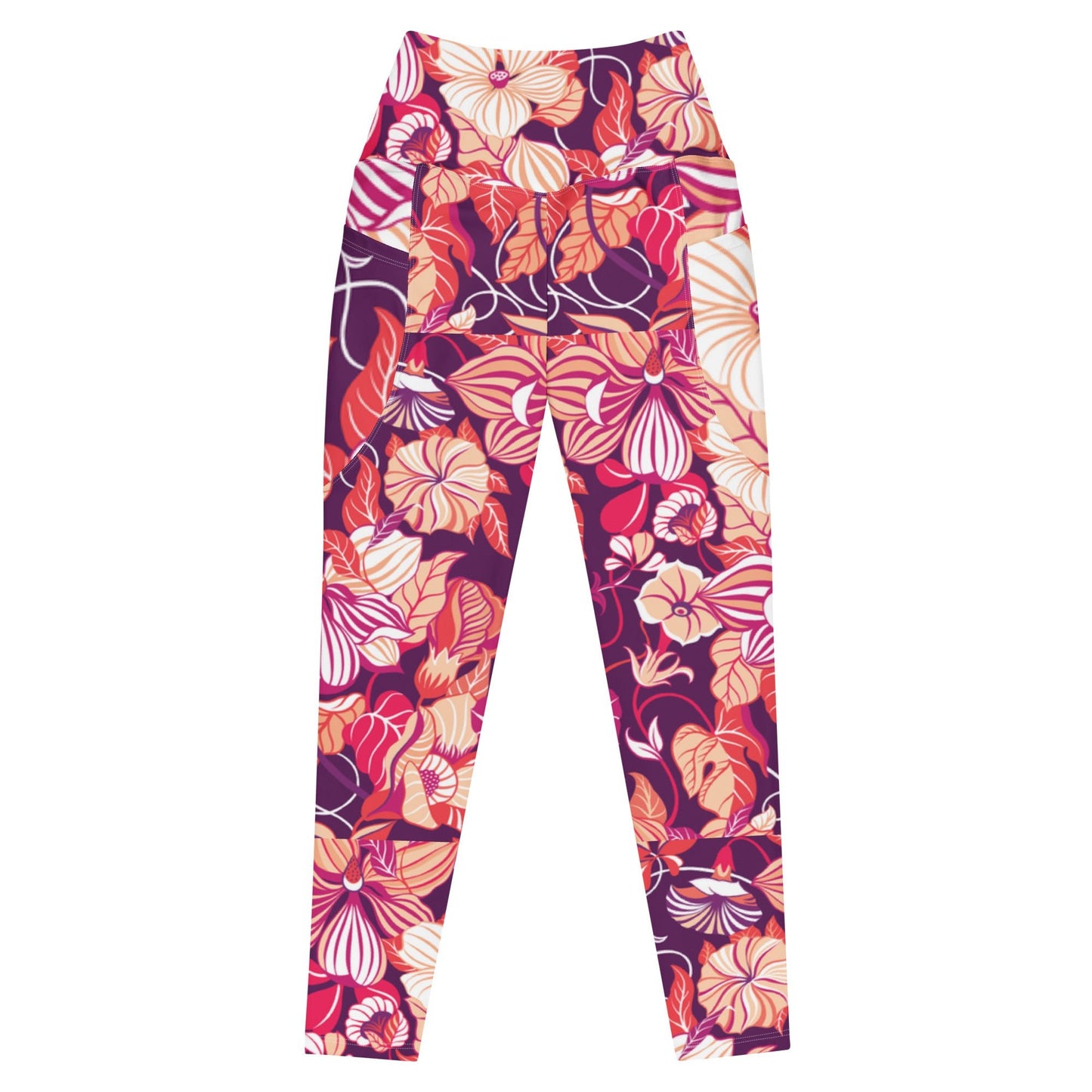 Leggings with pockets Trendy Activewear floral pants - PratSN