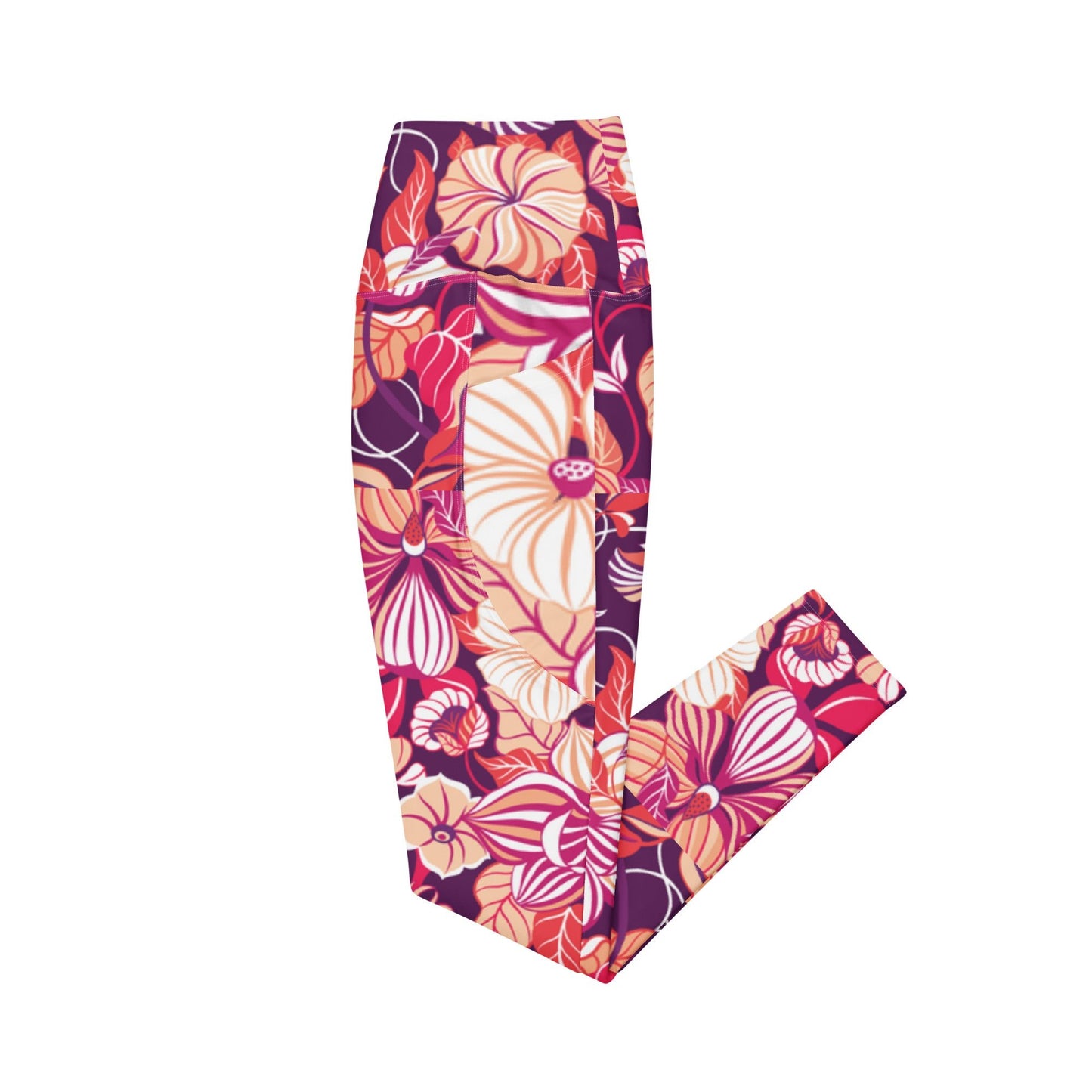 Leggings with pockets Trendy Activewear floral pants - PratSN