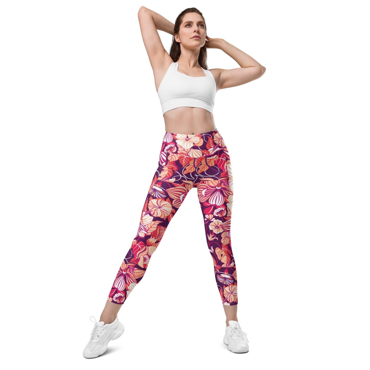 Leggings with pockets Trendy Activewear floral pants - PratSN