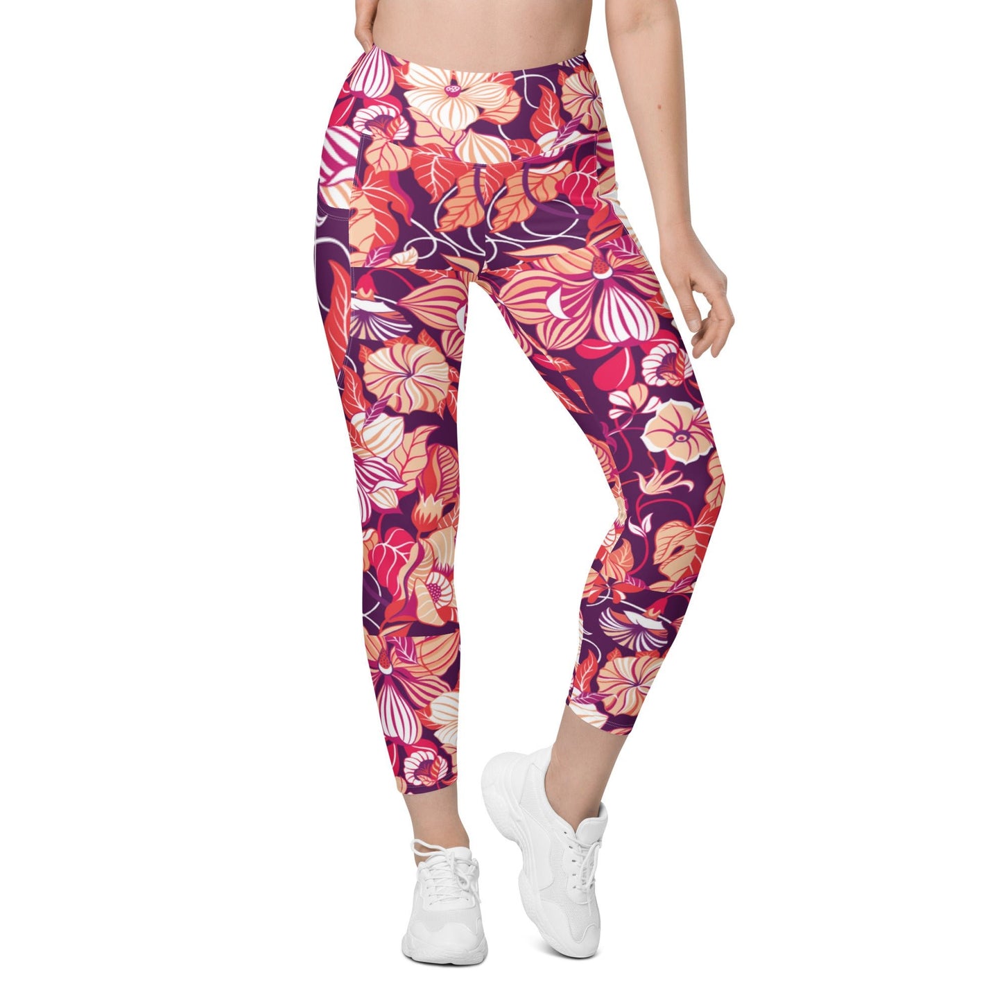 Leggings with pockets Trendy Activewear floral pants - PratSN
