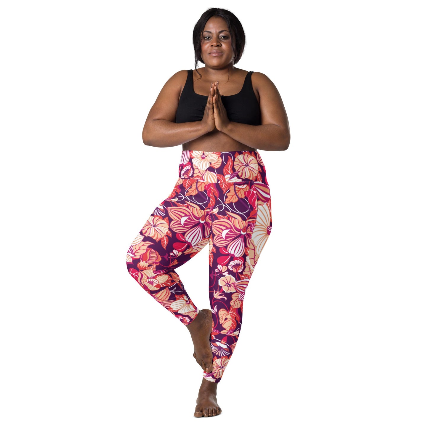 Leggings with pockets Trendy Activewear floral pants - PratSN