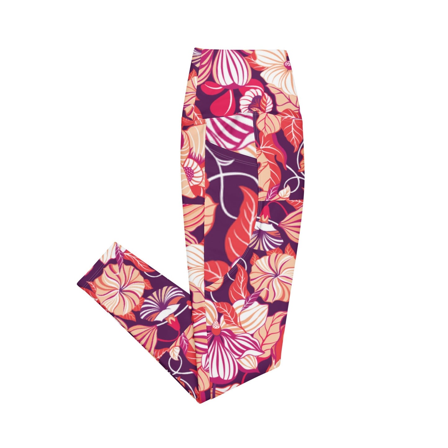 Leggings with pockets Trendy Activewear floral pants - PratSN