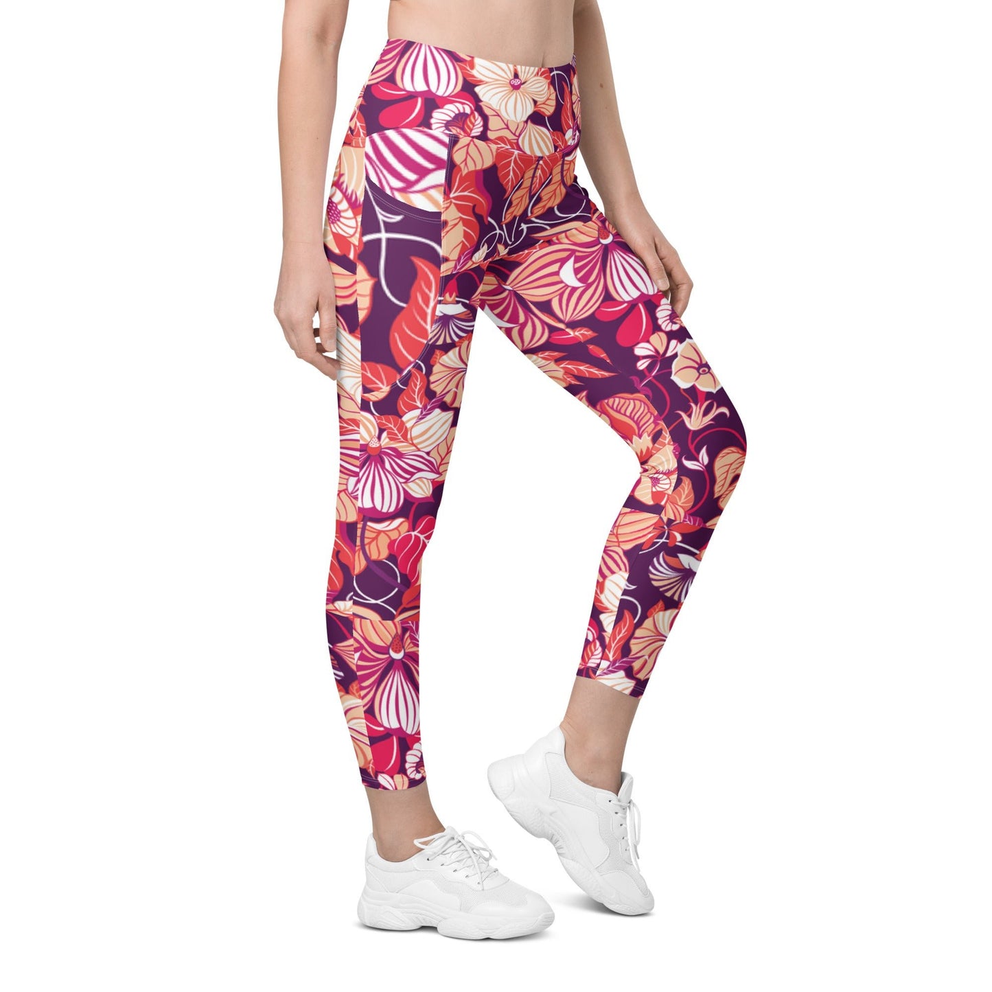 Leggings with pockets Trendy Activewear floral pants - PratSN