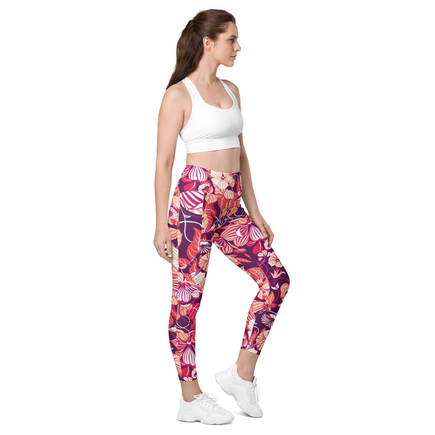 Leggings with pockets Trendy Activewear floral pants - PratSN