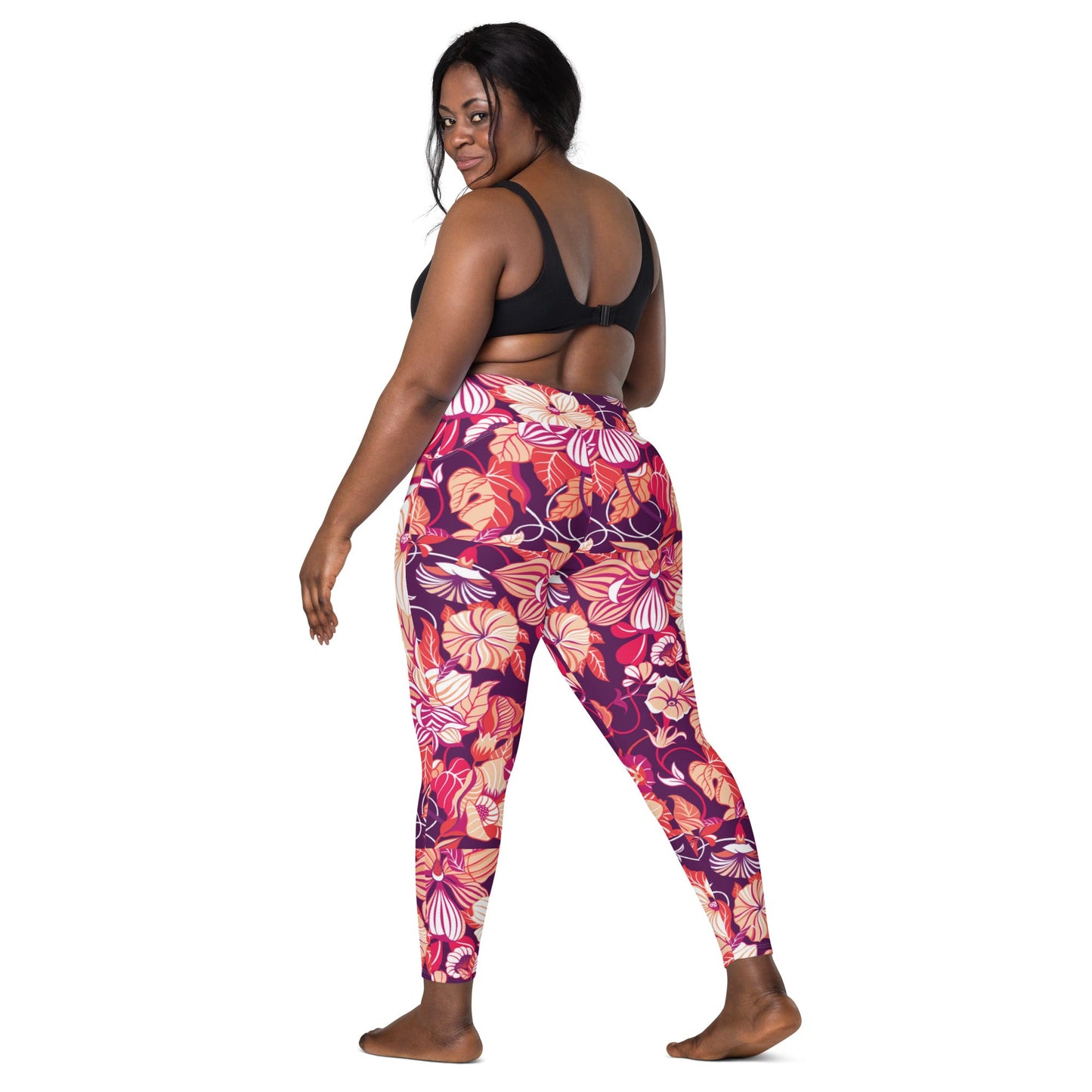 Leggings with pockets Trendy Activewear floral pants - PratSN