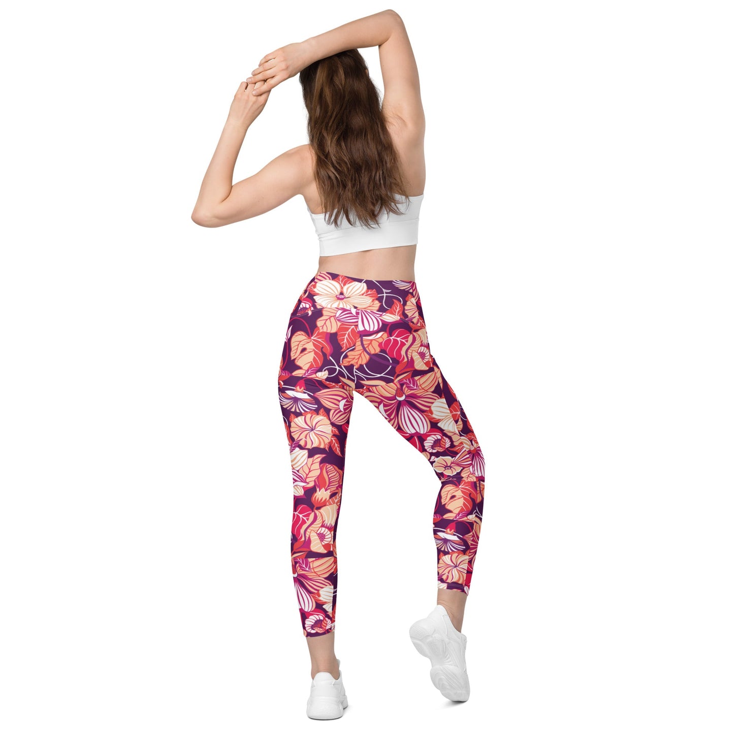 Leggings with pockets Trendy Activewear floral pants - PratSN