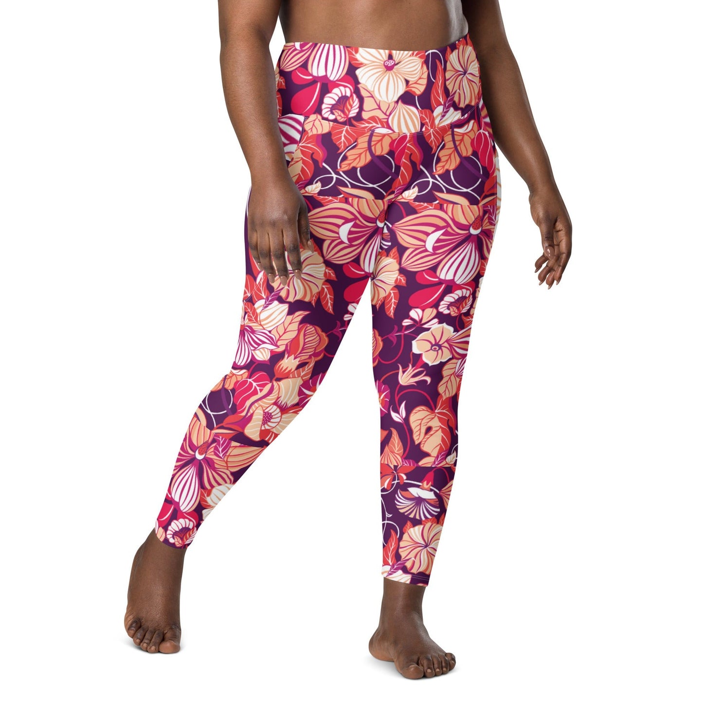 Leggings with pockets Trendy Activewear floral pants - PratSN